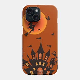 Harmony in Orange: Moon and witch grandmother Phone Case