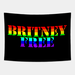 Free Britney Free Typography Bright Rainbow Text Tapestry