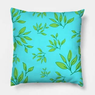 Green leaves decorative pattern Pillow