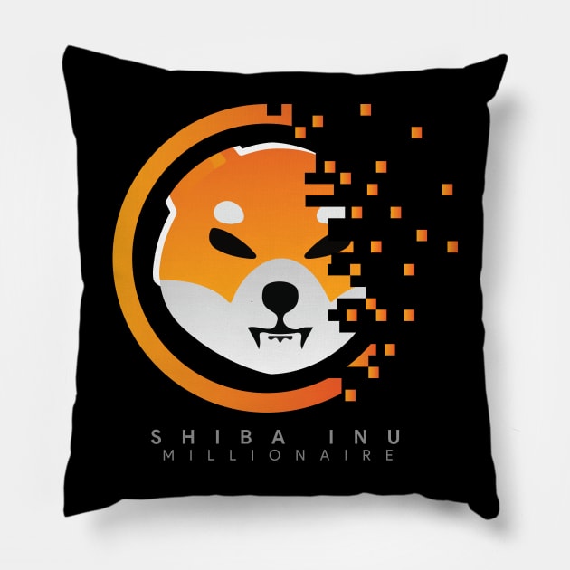 Shiba Inu - Crypto Token Coin - $SHIB - Digital Matrix - Millionaire Pillow by EverGreene