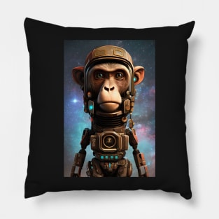 Galactic Guardian | The Cyperpunk Ape Warrior Pillow