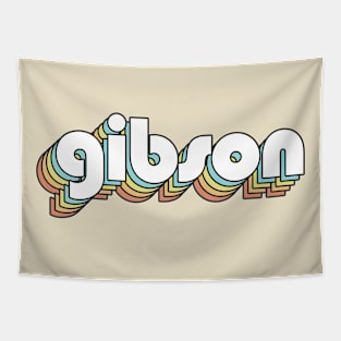 Gibson - Retro Rainbow Typography Faded Style Tapestry