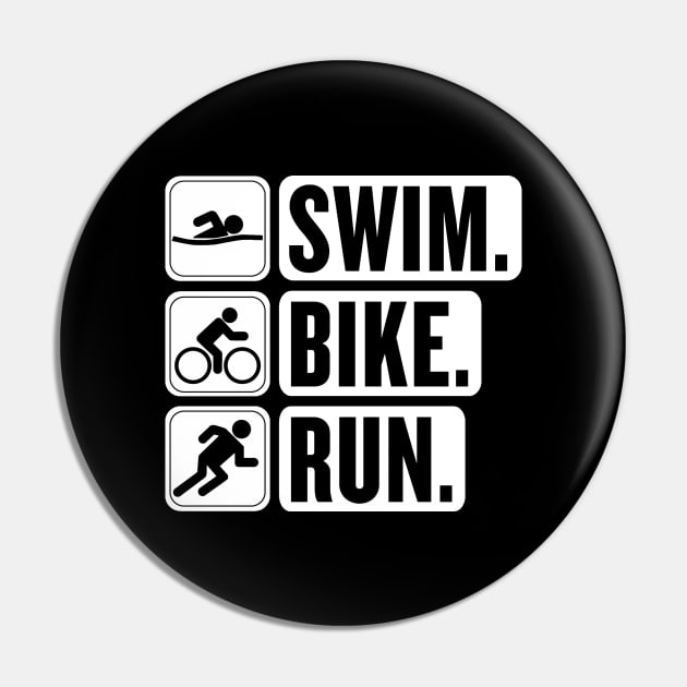 Swim Bike Run Pin by Fun-E-Shirts