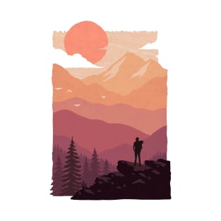 Sun Rises Over The Big Mountain - Wanderlust T-Shirt