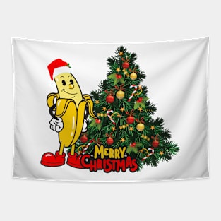 Funny Banana Merry Christmas Tapestry
