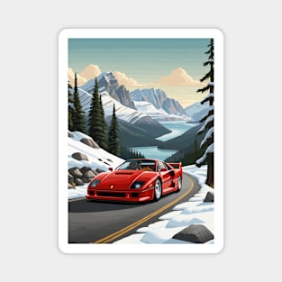 Italian F40 Classic Car Poster Magnet