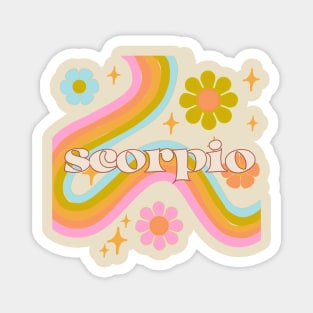 Scorpio 70s Rainbow with Flowers Magnet