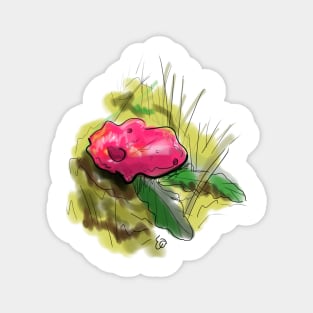 Red Mushroom Illustration Magnet