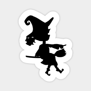 Witch Hovers On Her Broom Magnet