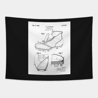 Football Shoe Patent - American Football Boot Coach Fan Football Lover Art - White Tapestry