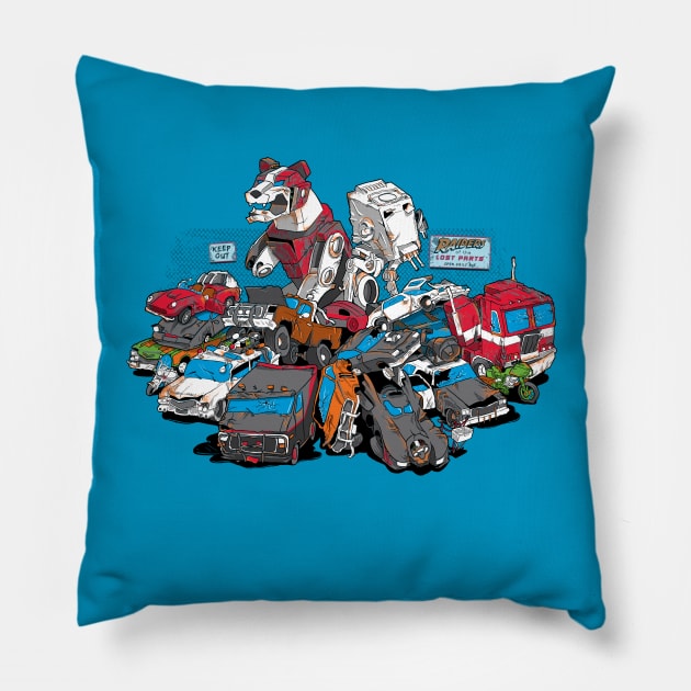 Raiders of the Lost Parts Pillow by ianleino