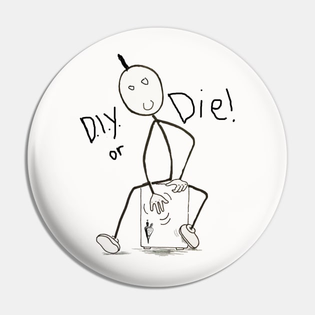 D.I.Y. Or Die (Folk Punk Cajon) Pin by Acoustic Fury Records Merch Store!