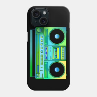 Green and Gold Eighties Boombox Phone Case