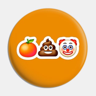 🍊💩🤡 Sticker- White - Front Pin