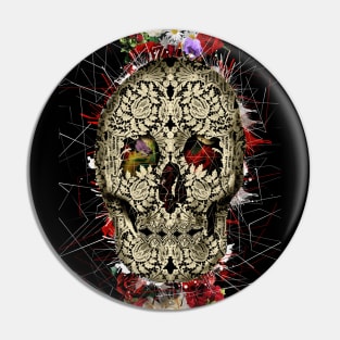 lace skull Pin