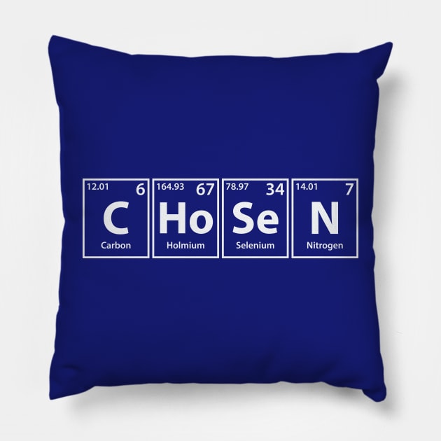 Chosen (C-Ho-Se-N) Periodic Elements Spelling Pillow by cerebrands