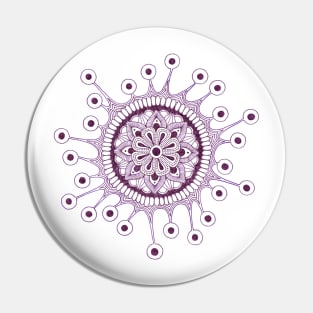 Virus Mandala (magenta) Pin