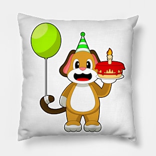 Dog Birthday Candle Cake Pillow