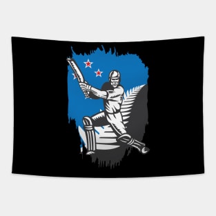 New Zealand Cricket Player Batsman Design Tapestry