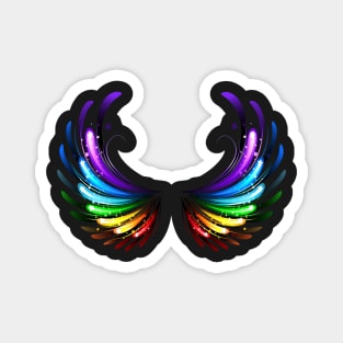 Rainbow Wings on Black background Magnet