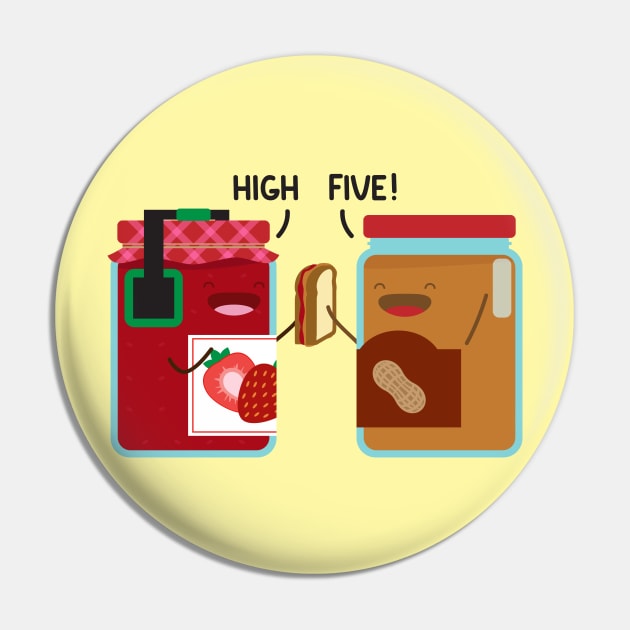 PB and J - High Five Pin by StrayKoi