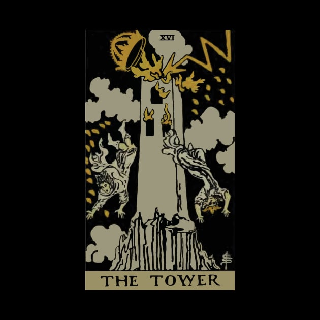 The Tower Tarot Card by VintageArtwork