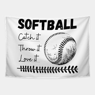 Softball Spirit: Catch, Throw, Love Tapestry