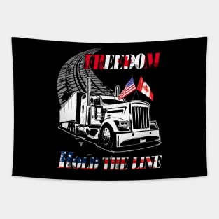 Truckers Freedom Convoy 2022 Trucker Tshirt for USA & Canada Tapestry