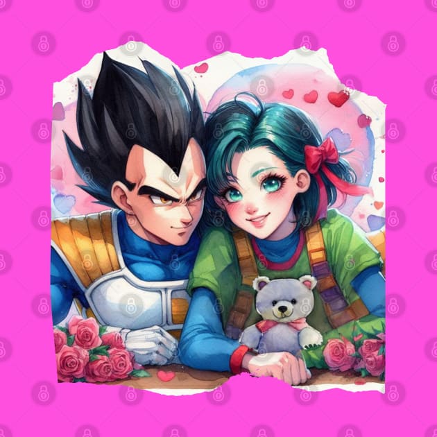 Vegeta & Bulma Valentine's Day by AlmostMaybeNever