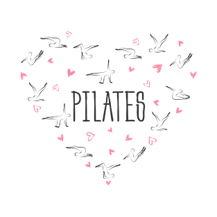 Pilates poses in shape of a heart T-Shirt