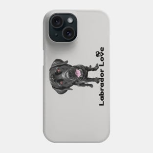 Black Lab Labrador Retriever Love Paw Logo Cartoon Dog Phone Case