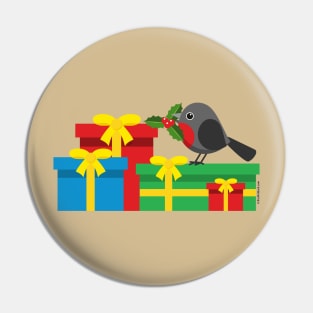 Cute Robin And The Four Colorful Gifts Pin