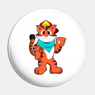 Tiger with Hat & Scarf Pin