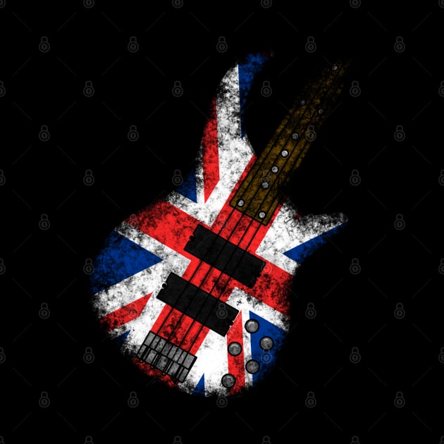 UK Flag Bass Guitar Bassist British Music by doodlerob