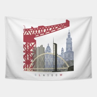 Glasgow skyline poster Tapestry