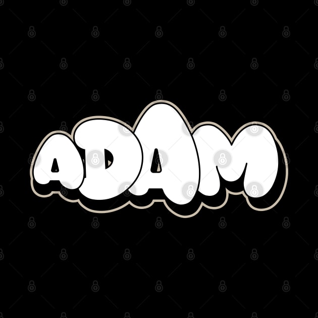 ADAM name graffiti writing bubble letters style by Love Wild Letters