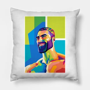 GigaChad Meme wpap Pop Art Pillow