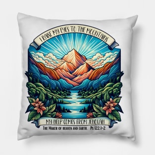 I raise my eyes to the mountains Pillow