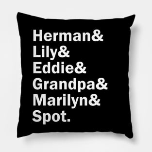 Funny Names x The Munsters (Herman, Lily, Eddie, Grandpa, Marilyn, Spot) Pillow