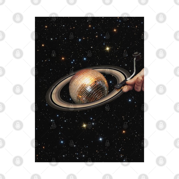 Galactic DJ II - Saturn Disco Ball by Vertigo Artography