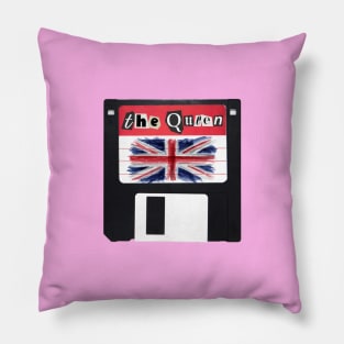 God save the Queen Floppy Disk Retro Pillow