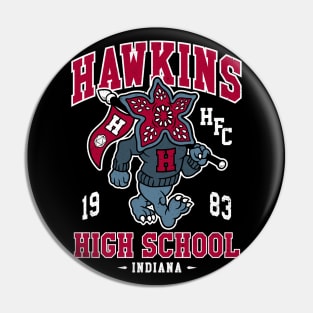 Hawkins High School - Vintage Distressed Creepy Cute College Mascot Pin