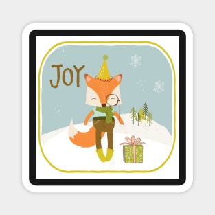 Christmas Fox Winter Joy Magnet