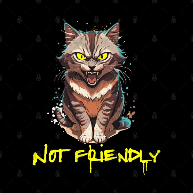 Not Friendly - funny angry  Cat by Bellinna