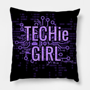 TECHie GIRL Purple cyber matrix circuit Pillow