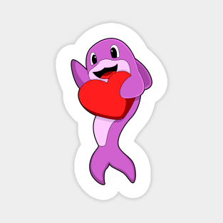 Dolphin with Heart Magnet
