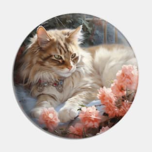 Sleepy Siberian Cat Pin