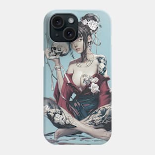 Geisha and skull 6603 Phone Case