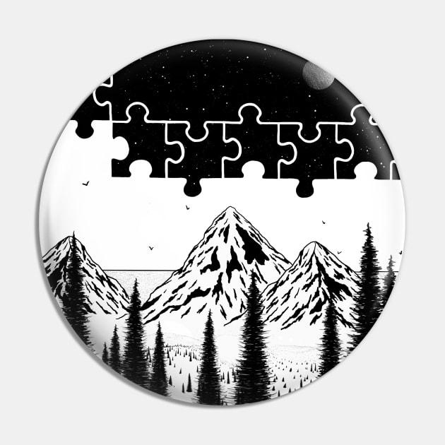 Puzzle Pin by jy ink