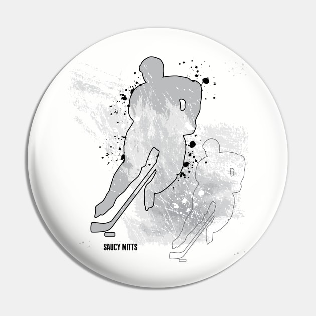 Hockey Player Double Vision Pin by SaucyMittsHockey